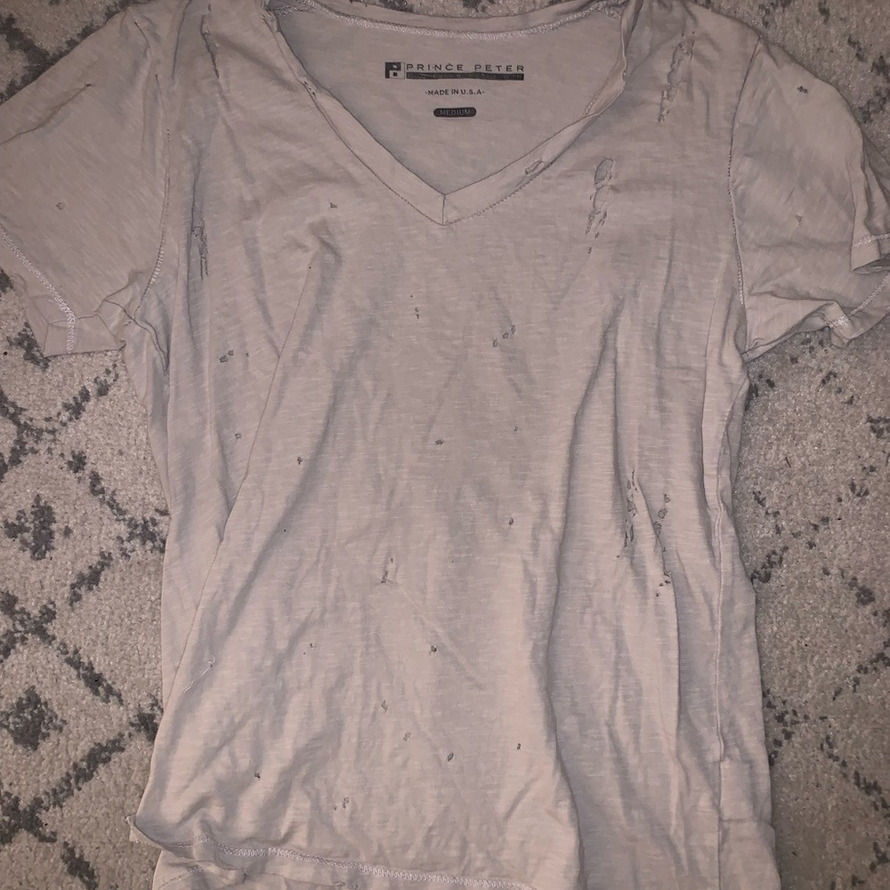 Prince Peter Vneck Slub Tee Beige